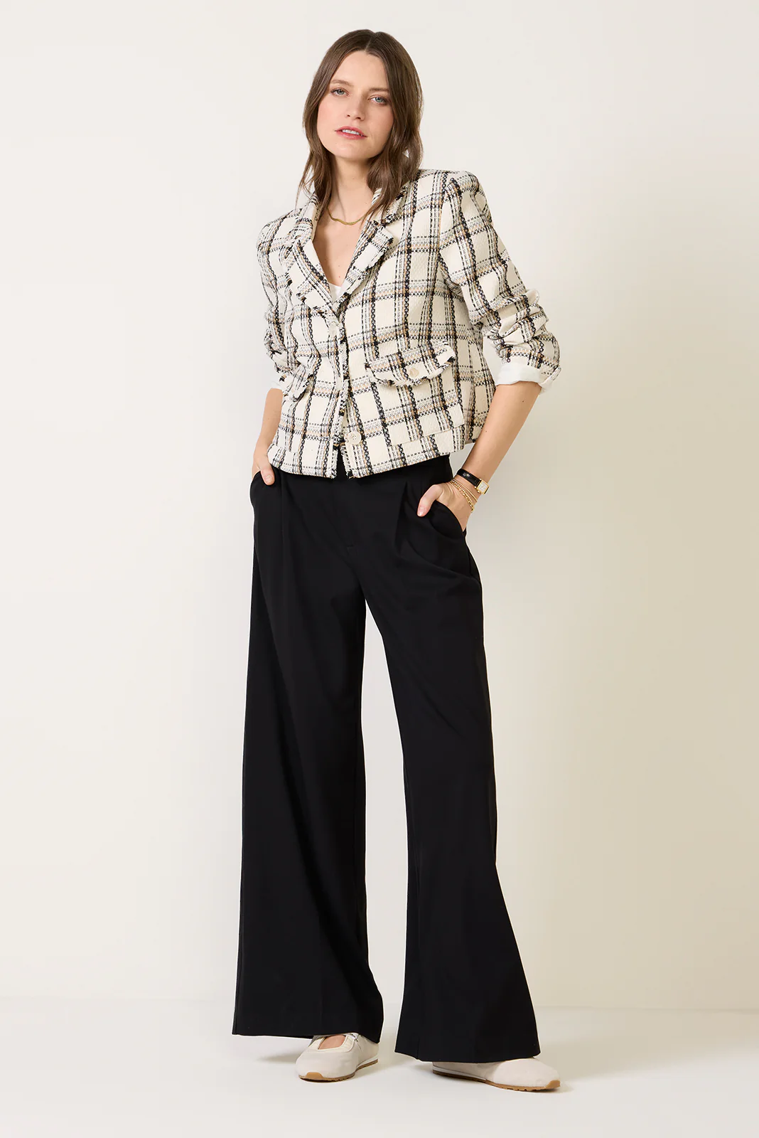 Amy Raw Edge Plaid Jacket - Image 2