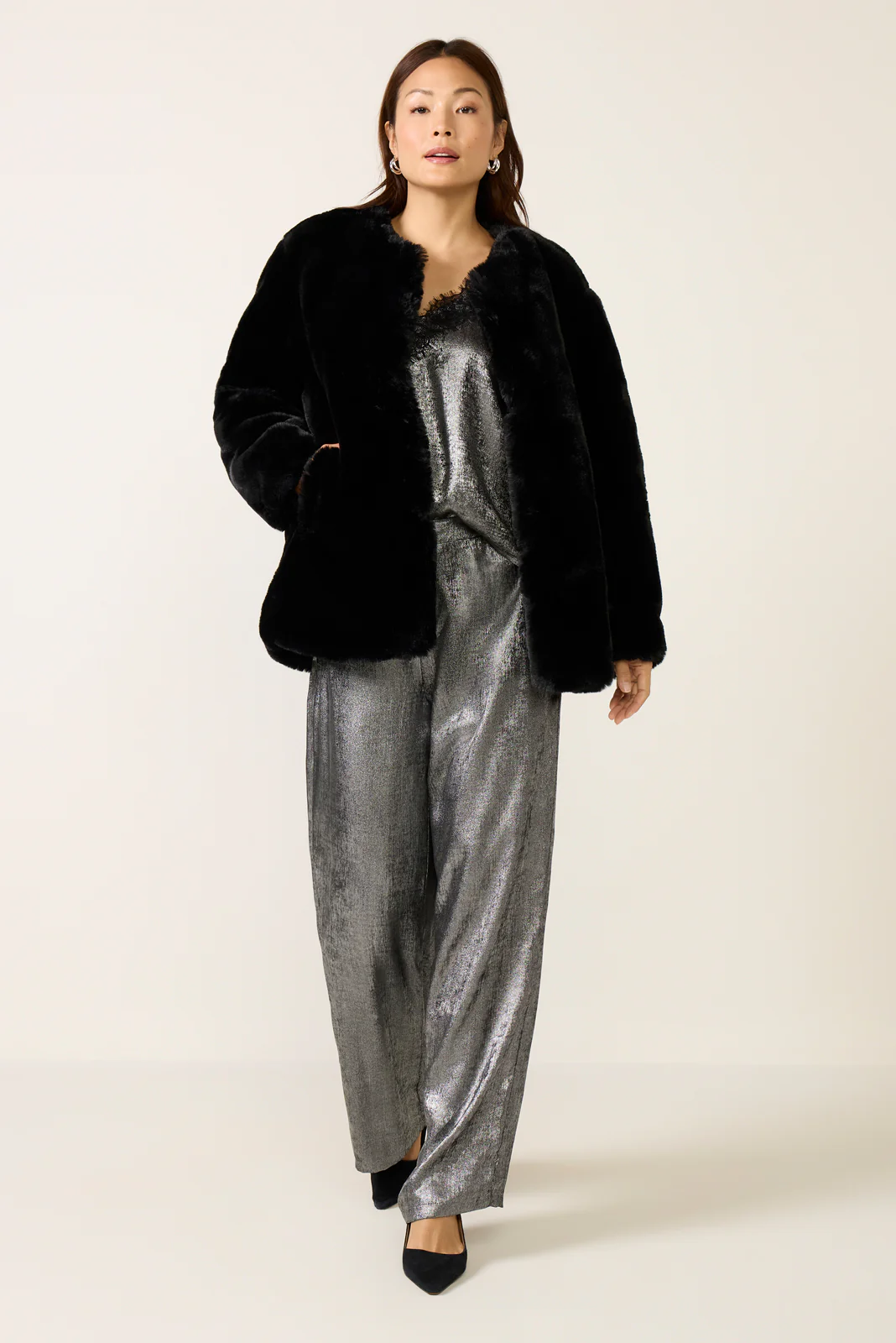 Black Cherry Fur Jacket - Image 2
