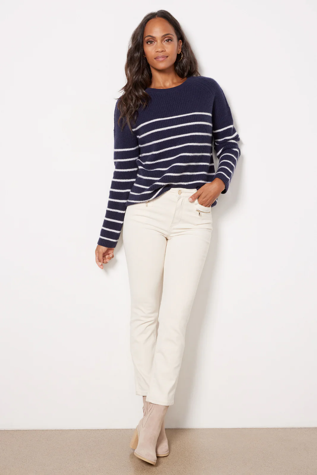 Campbell Cashmere Stripe Pullover - Image 3