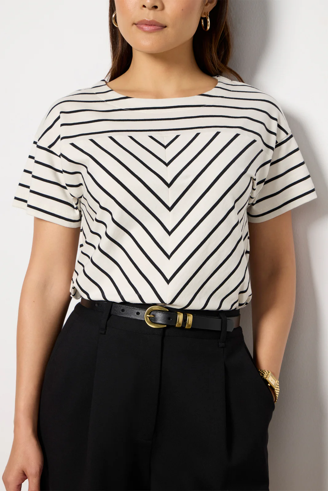 Caroline Chevron Half Sleeve Top - Image 2