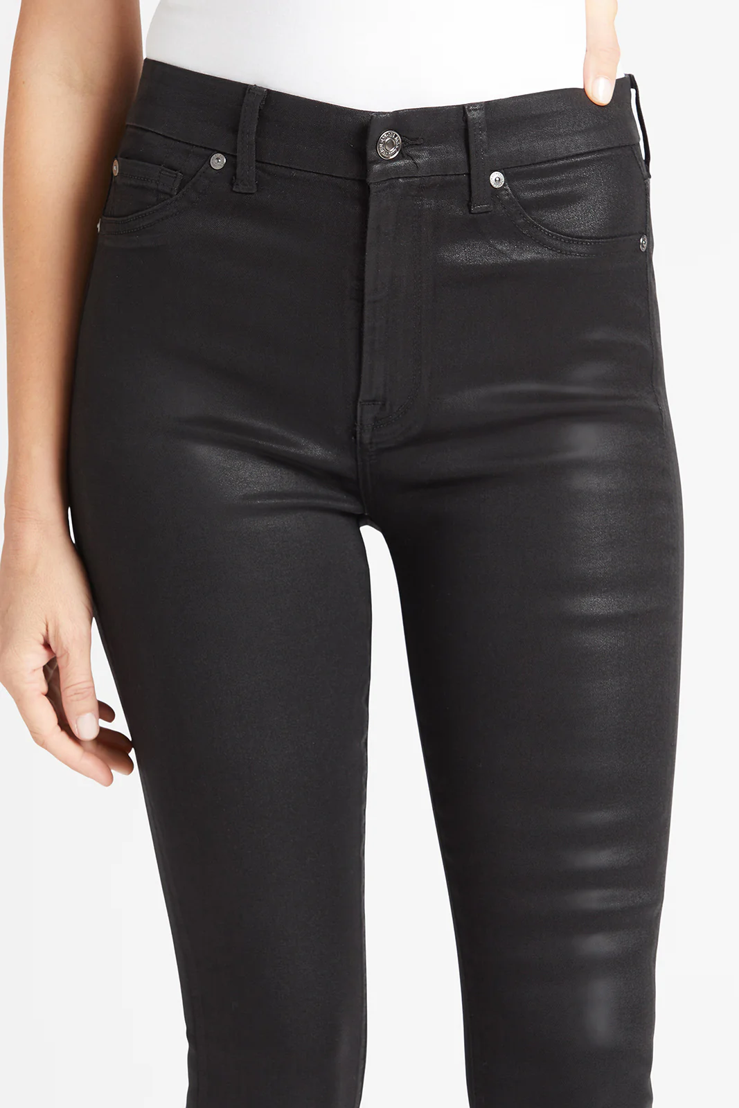 Coated High Waist Ankle Skinny - Image 2
