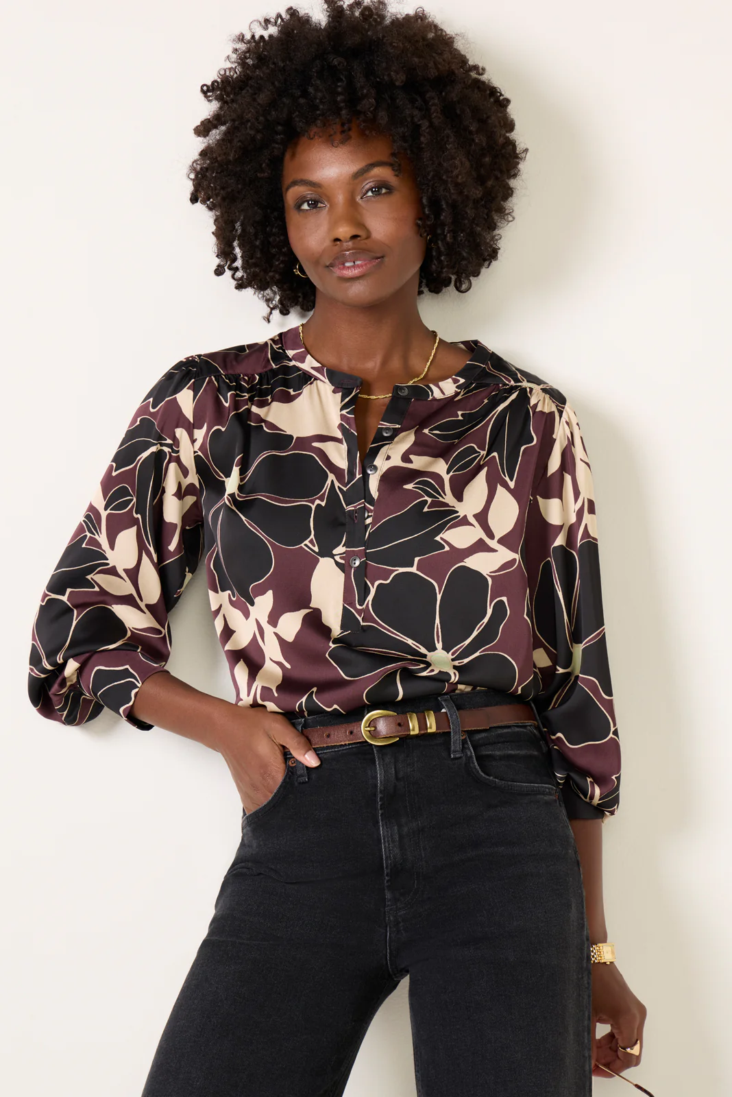 Elinor Satin Floral Blouse - Image 3
