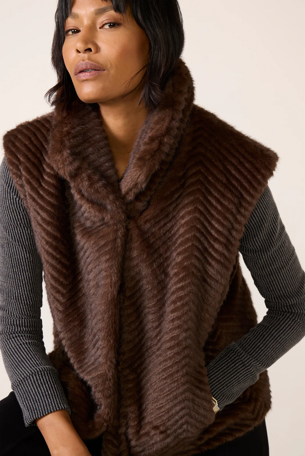Faux Fur Vest - Image 2