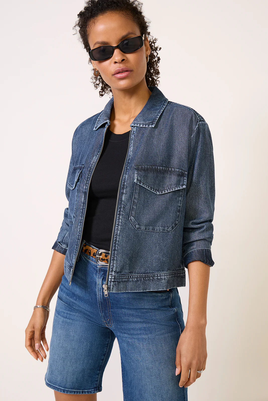 Flap Pocket Zipper Shacket - Image 2