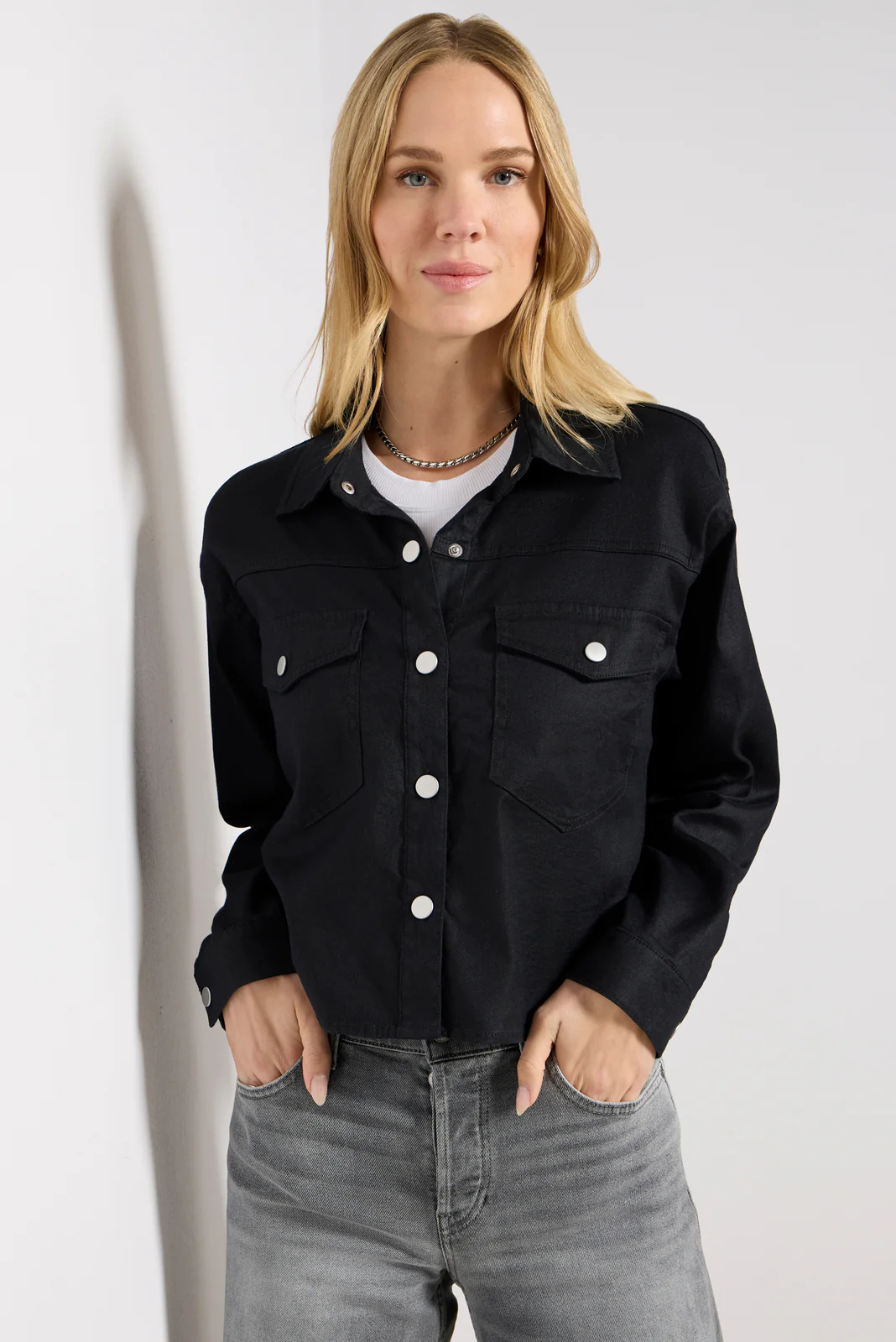 Frankie Stretch Linen Shacket - Image 6