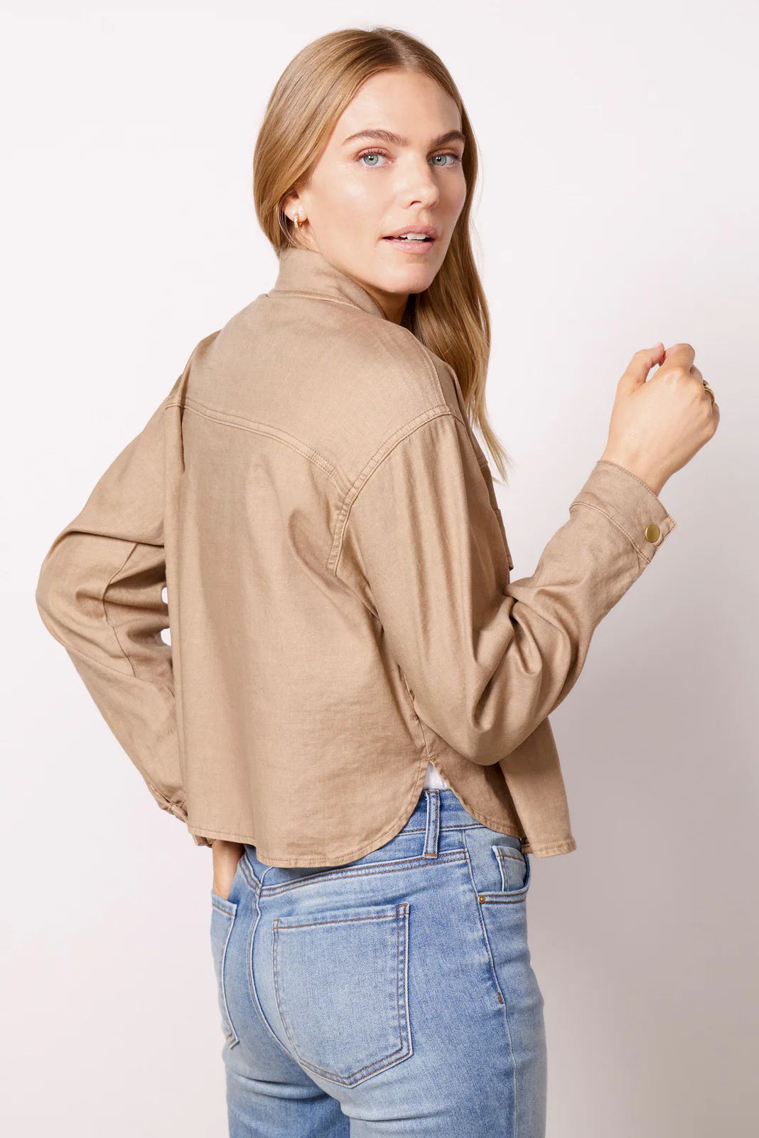 Frankie Stretch Linen Shacket - Image 4