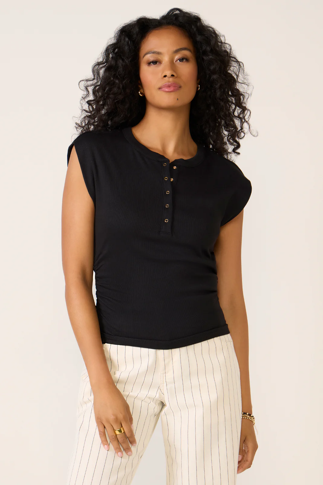 Joni Snap Henley Top - Image 5