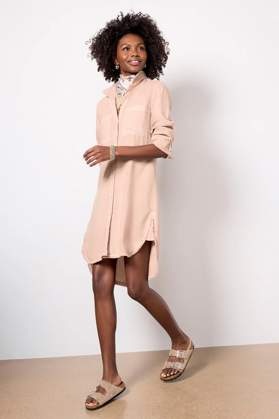 Long Sleeve Shirt Dress - Image 2