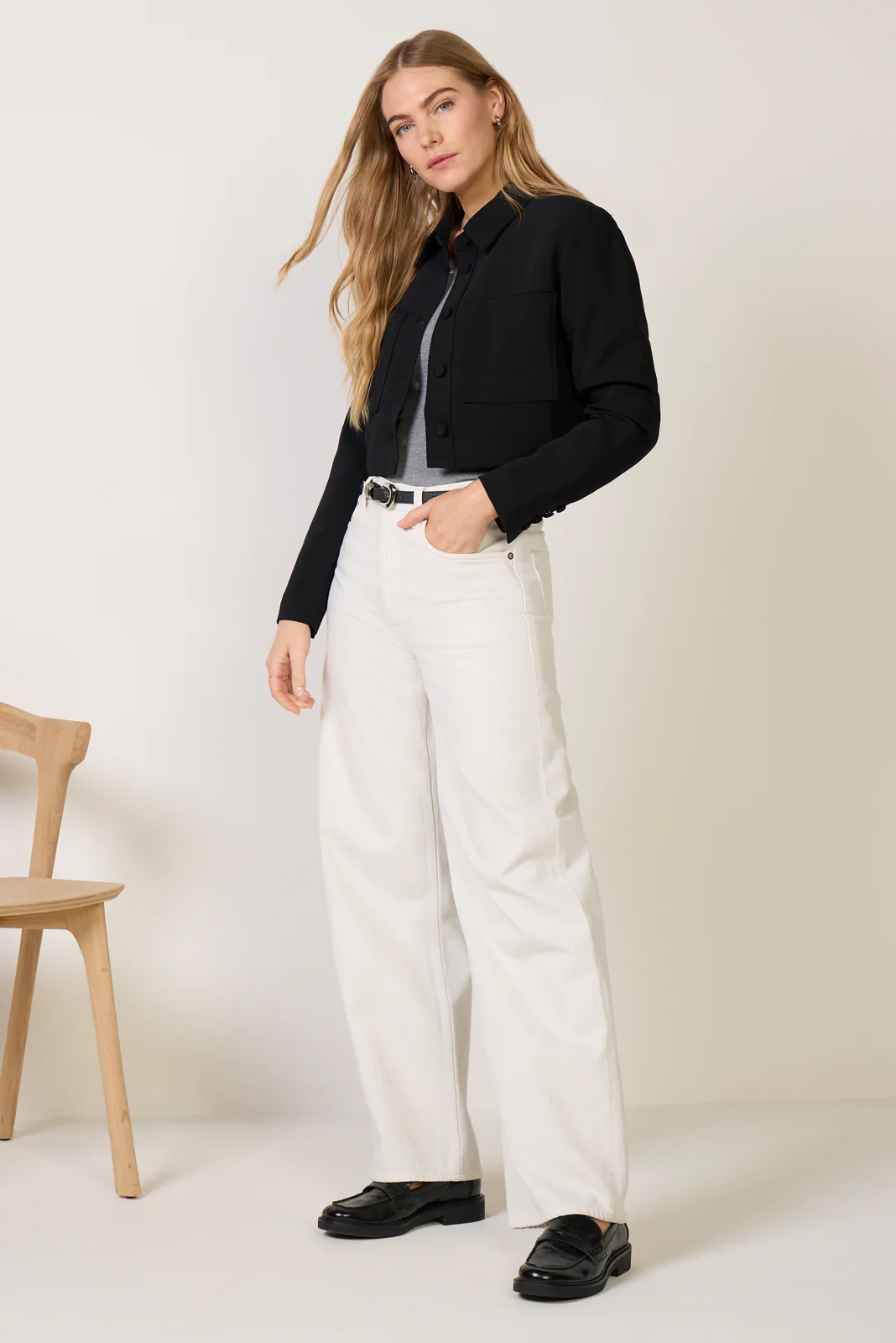 Luxe Suiting Cropped Jacket - Image 2