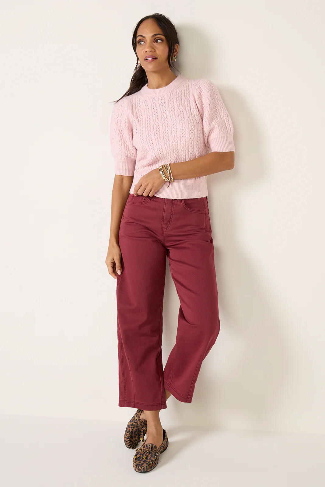 Mason Puff Sleeve Cable Sweater - Image 2