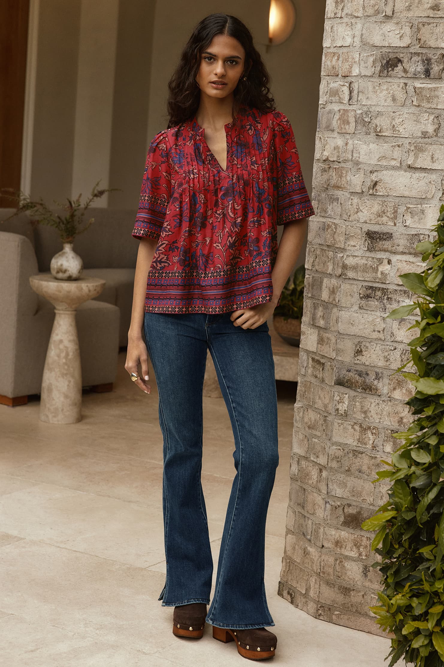 Maxine Split Neck Blouse - Image 7