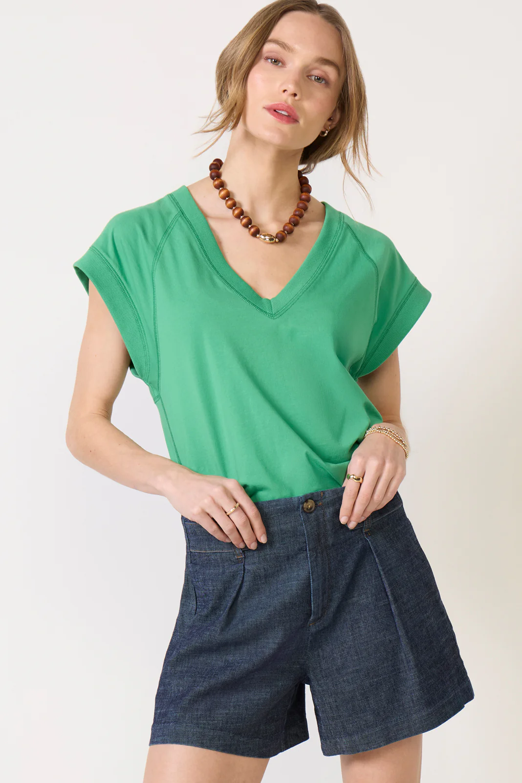 Nora V Neck Muscle Tee