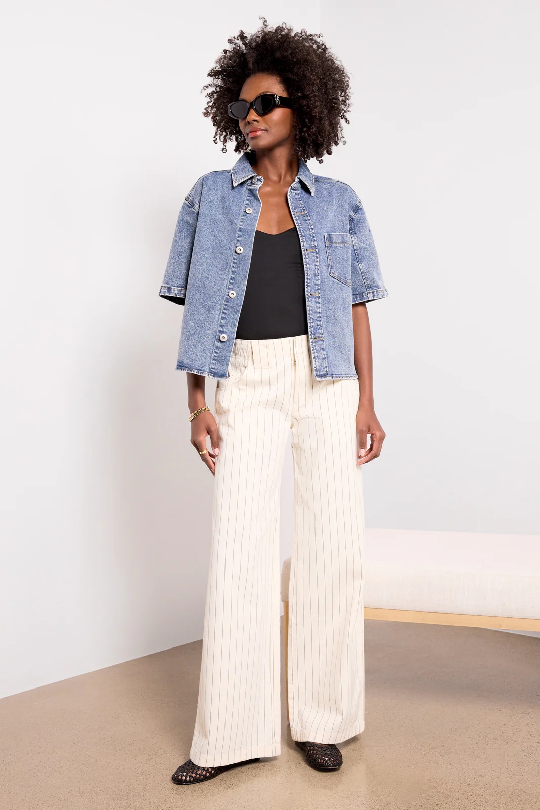 Rachel Denim Short Sleeve Shirt - Image 2