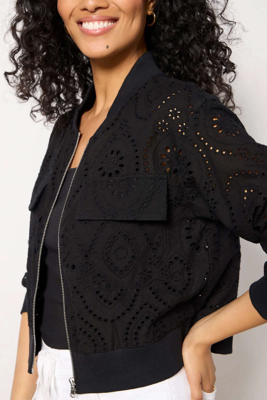 Ryan Eyelet Bomber Jacket - Image 3