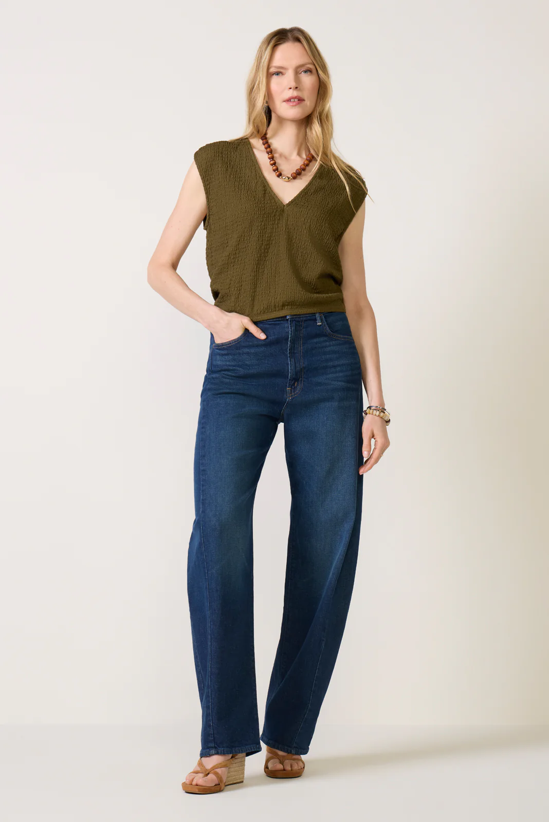 Savanna Pucker Tie Back Top - Image 2