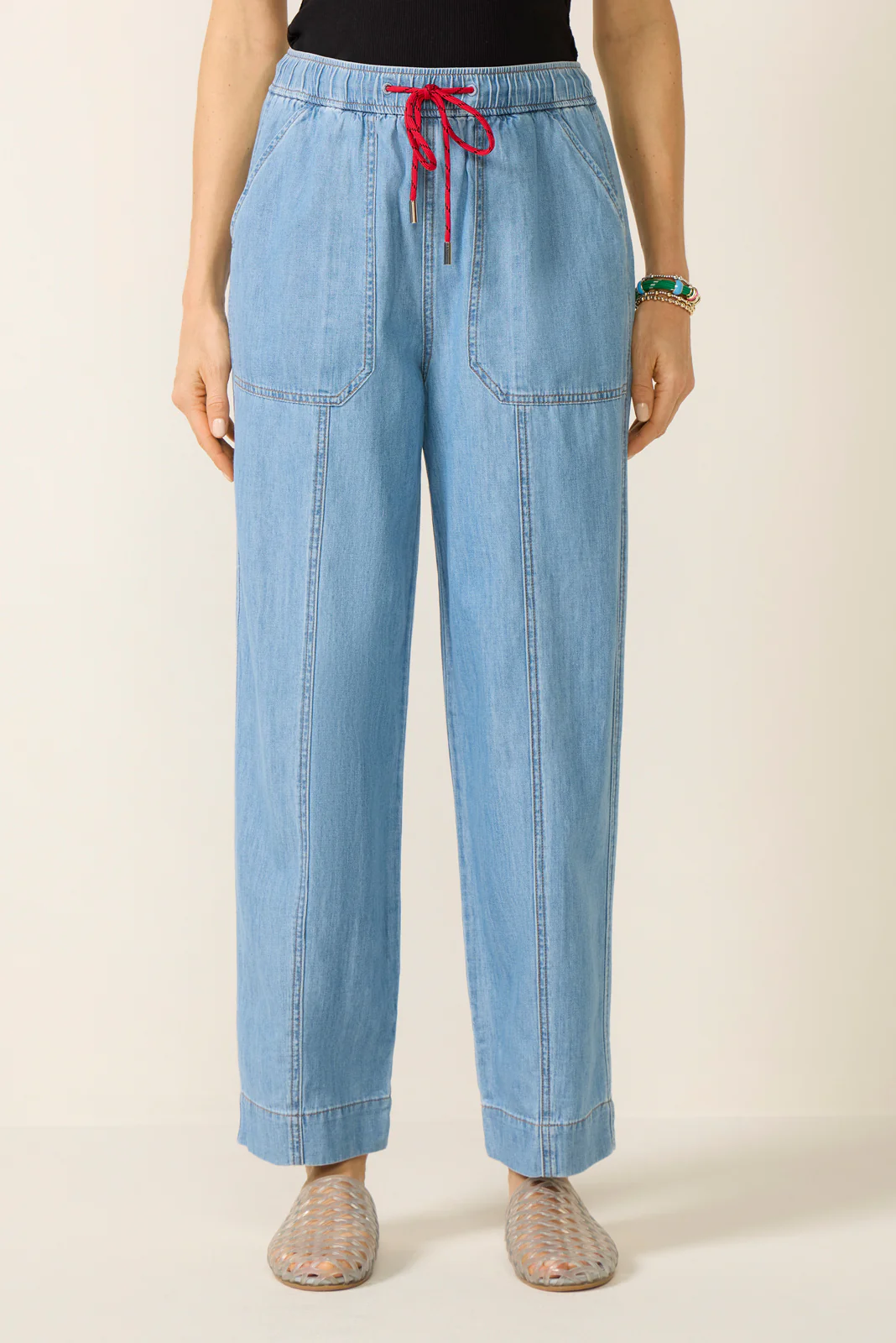 Soft Denim Pull On Taper Pant - Image 5