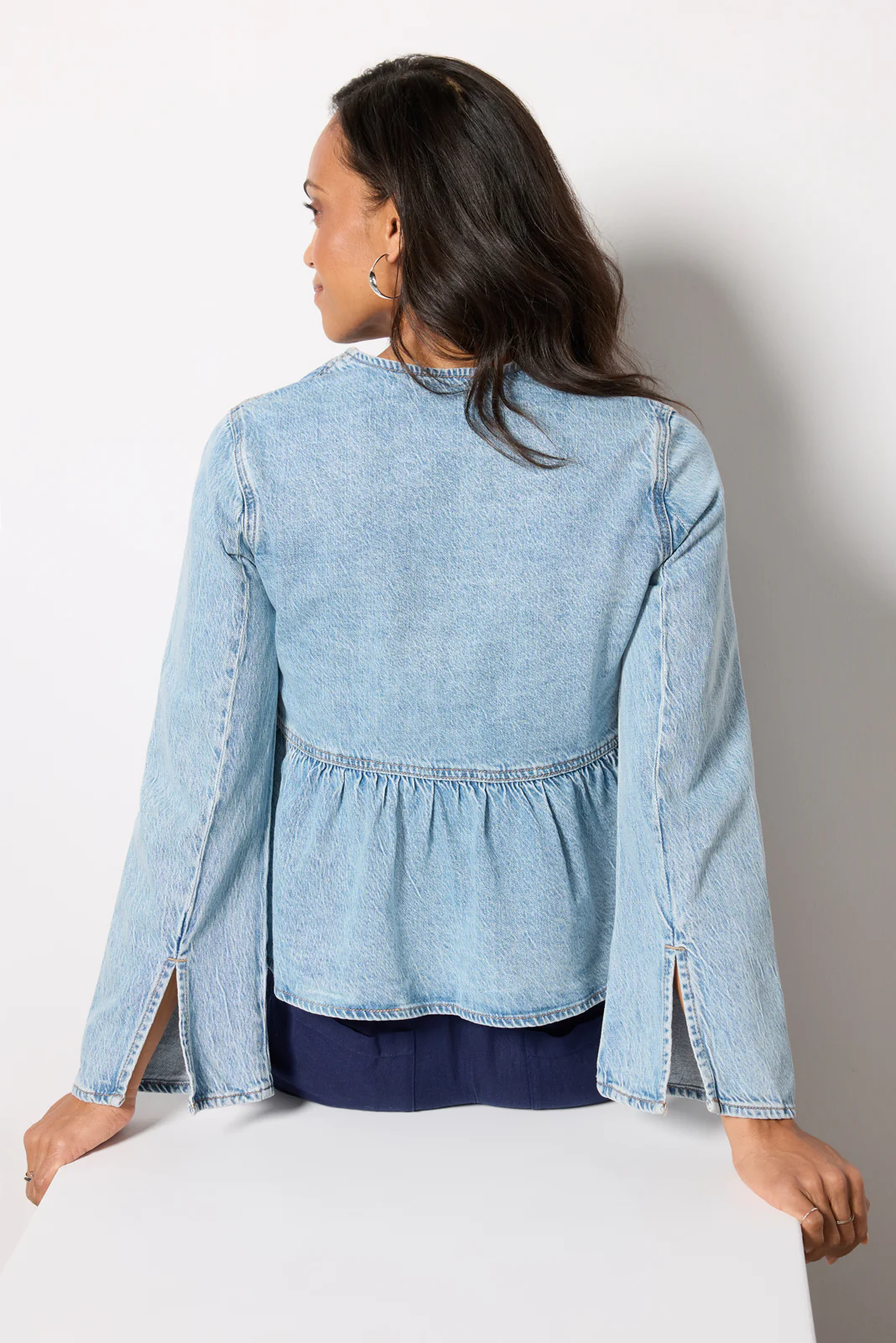 Tie Front Denim Jacket - Image 4