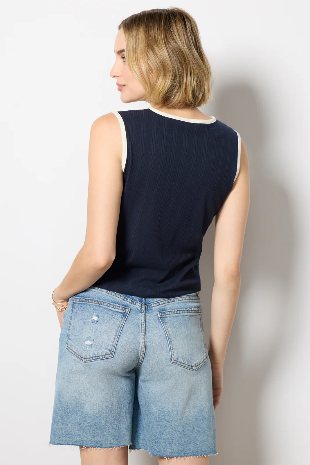 Tori Ribbed Tie Front Tank - Image 4