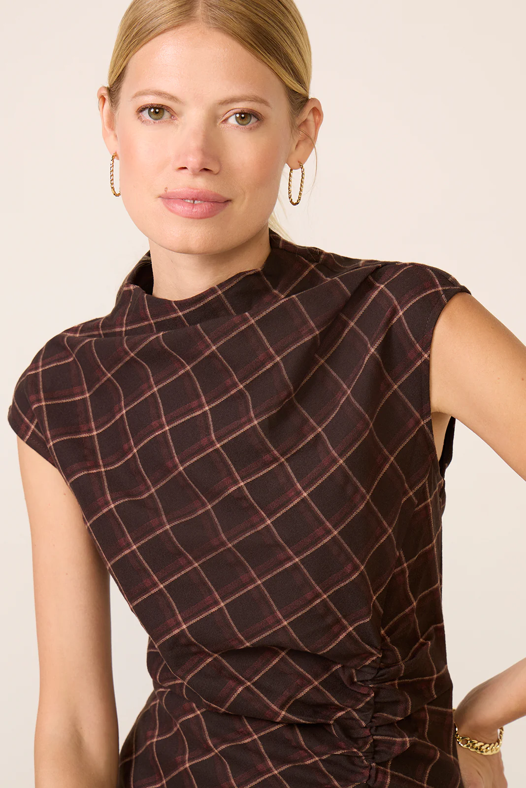 Uptown Plaid Midi Dress - Image 5