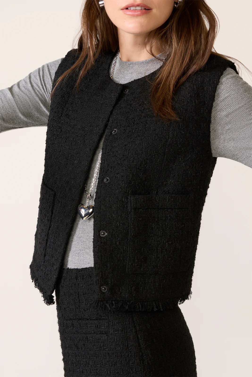 Winona Black Tweed Vest - Image 2